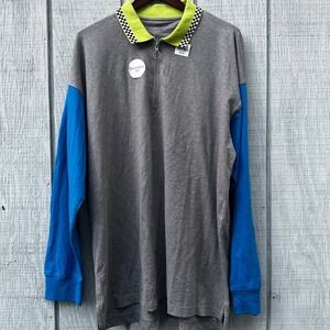 Arizona Jean Co Oversized Fit Long Sleeve Graphic Tee Shirt XL Colorblock Racing